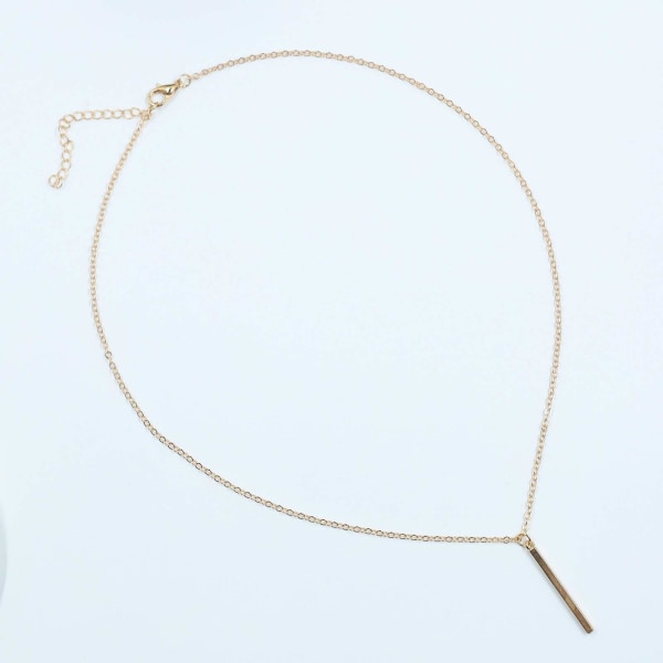 Bar hänge halsband lång vertikal minimalistisk Boho Chain halsband