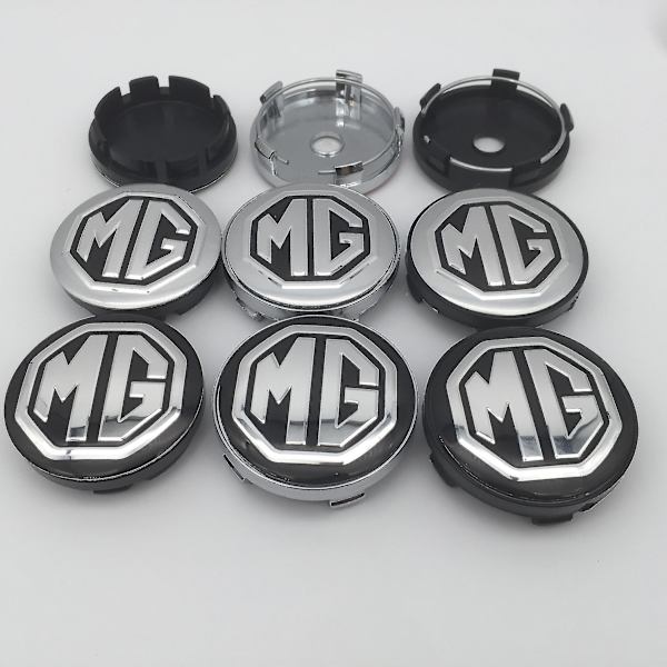 4 kpl Mg-logo 56mm 60mm Auton Vannekeskuskorkki Hubcap Resin Embleemi Tarra Tarra Styling Tarvikkeet, 56mm Hopea Korkki