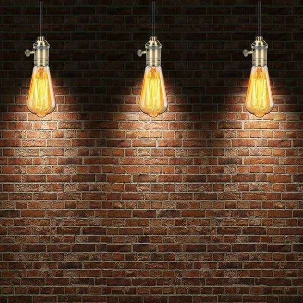 LED-valaistus 4 Edison vintage -kantainen E27 lampun sovitin kytkimellä retro vintage akku antiikki messinki kattokruunu