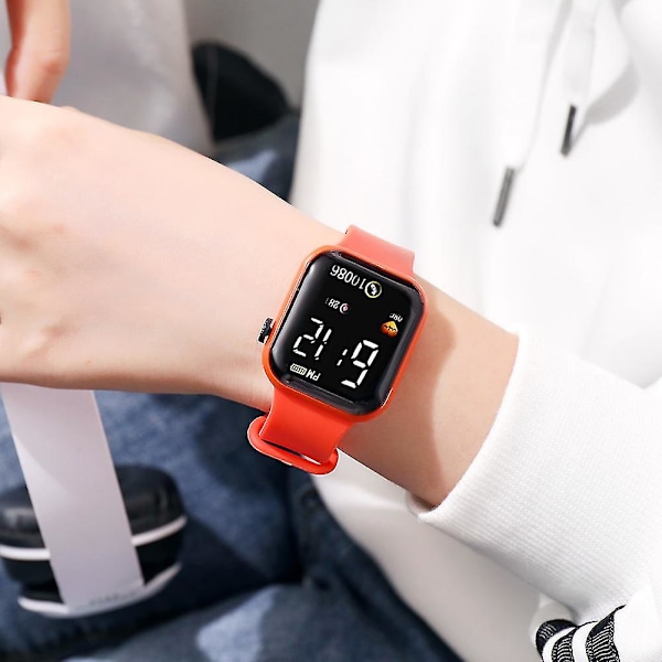 Digitalt ur vandtæt børneur til børn drenge piger Led armbåndsur KR_xx Gray