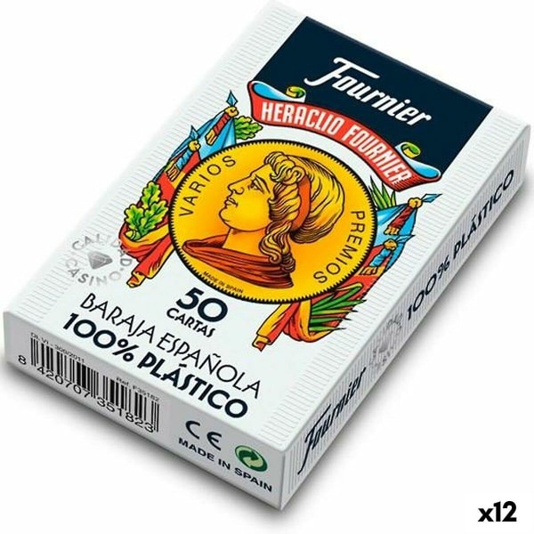 Paket med spanska spelkort (50 kort) fournier plast 12 enheter (61,5 x 95 mm)