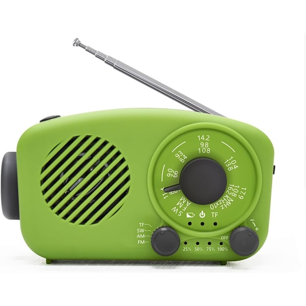 Nød Håndsving Radio, Bærbar Vejrradio med 2000mAh Power Bank Telefonoplader