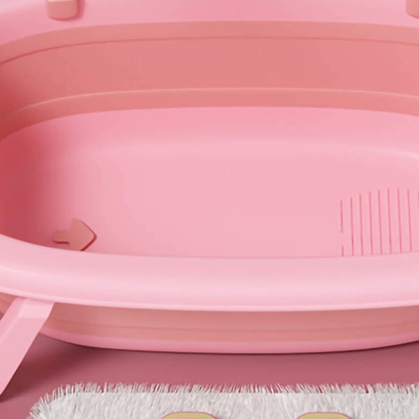 Baby Badekar Stor Anti-Skrid Sikkerhed Øko-Venlig Plastik Sammenklappelig Pladsbesparende Lillebørns Badekar Til Børn Korallød