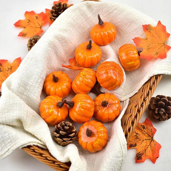 Mini keinotekoinen Halloween-kurpitsa sisustus simuloitu vihannes Light orange 1