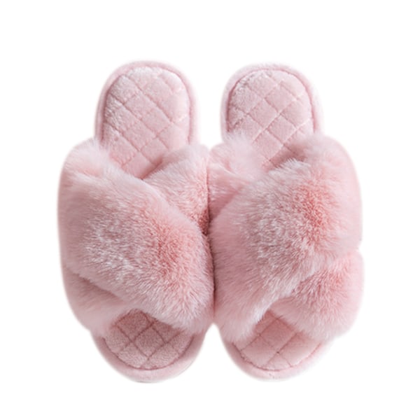 Pehmeät ja kevyet plyysikotitossut naisille, vaaleanpunaiset pink 9