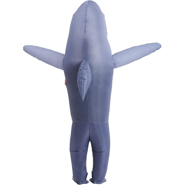 Oppblåsbart Hai-kostyme med Kjever, Jumpsuit, Karnevalskostyme, Morsomt Carcharias-kostyme for Cosplay-fest (Grå Hai) Gray Shark