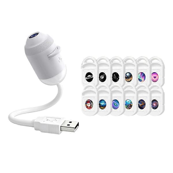 12-i-1 USB HD Galaxy Star Projection Lamp Night LED Atmosphere Light Plug & Play Star Projector LED Night Light