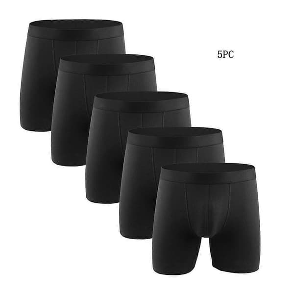 5-pack Men's Underwear Large Size Extra Long Sport Black Briefs S