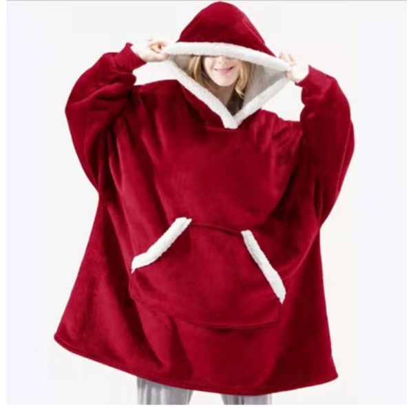 Hettegenser for kvinner, Unisex-hettegenser, Stor genser Red average size