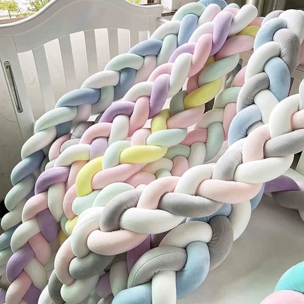 En-delt sprinkelsengspute, bomullsbaby pute, ideell for reiser, fløyels pute for babyer, 2,5m beige 2.5m