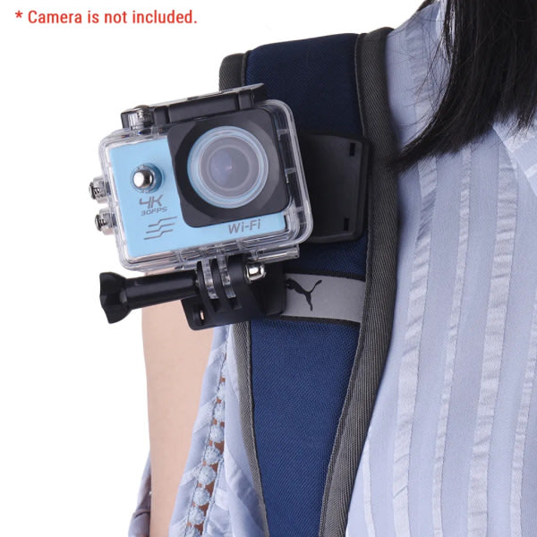 Ryggsekk med hetteklemmefeste 360 ​​graders rotasjonsklemmearm for GoPro Hero 7/6/5/4/3+ for Xiaomi Yi Lite 4K+ actionkamera