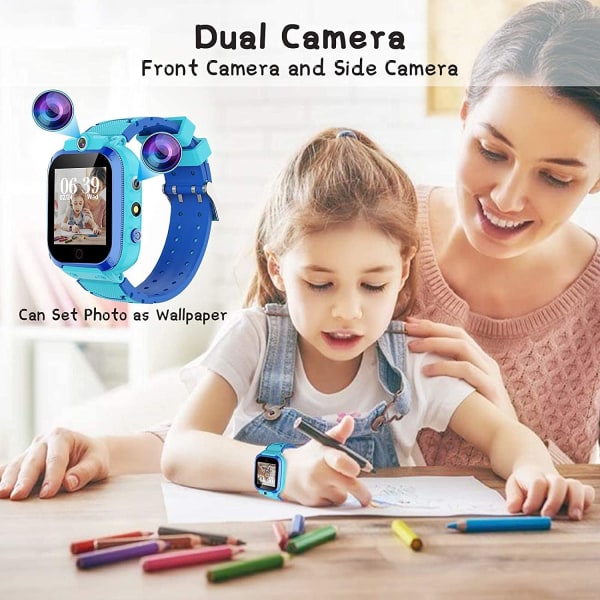 Smartwatch för barn, 2 kameror Video 16 Spel Smart Watch för