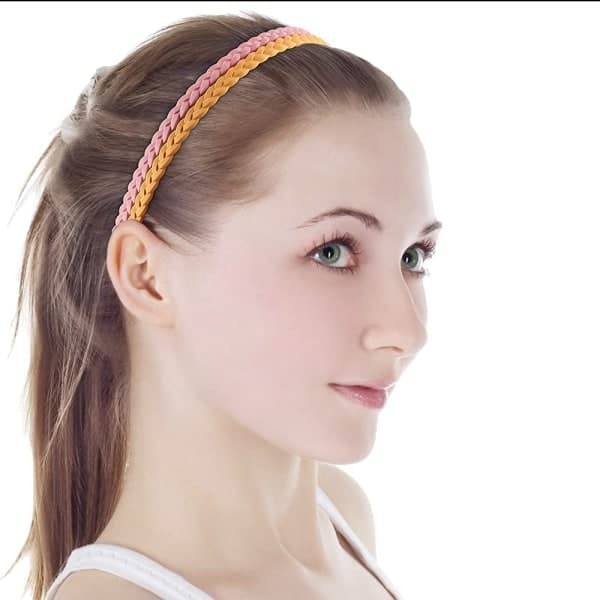 12 stk. 6mm Tynde Pandebånd til Piger Kvinder Plastik Pigtail Sytle He