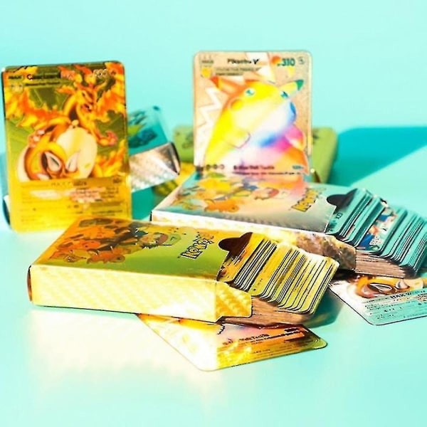 Kultaiset ranskalaiset Pokmon-kokoelmakortit Tcg Deck Box Kultakalvokortti Erilaiset kortit Pojat Z32102