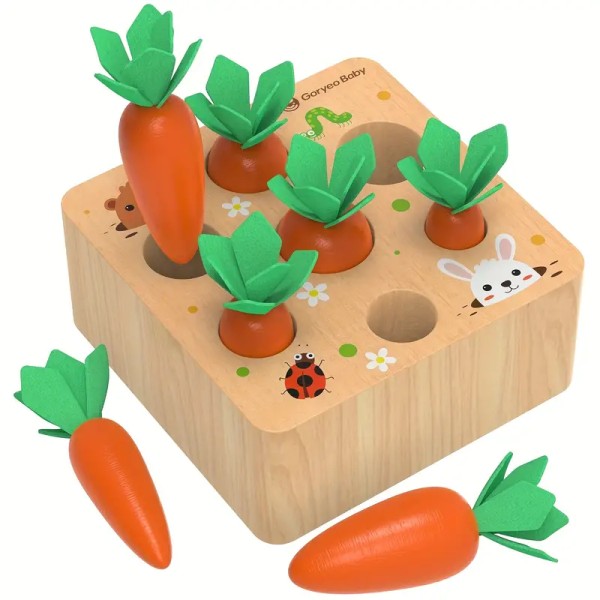 Montessori Morotsskörd Träleksak för 1-3 år gamla småbarn