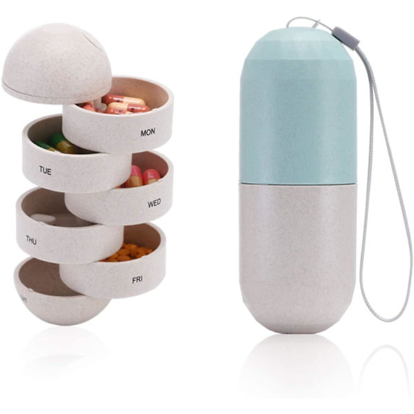 Vetefiber Veckovis Pill Organizer Resepåse Vattentät Fuktbeständig