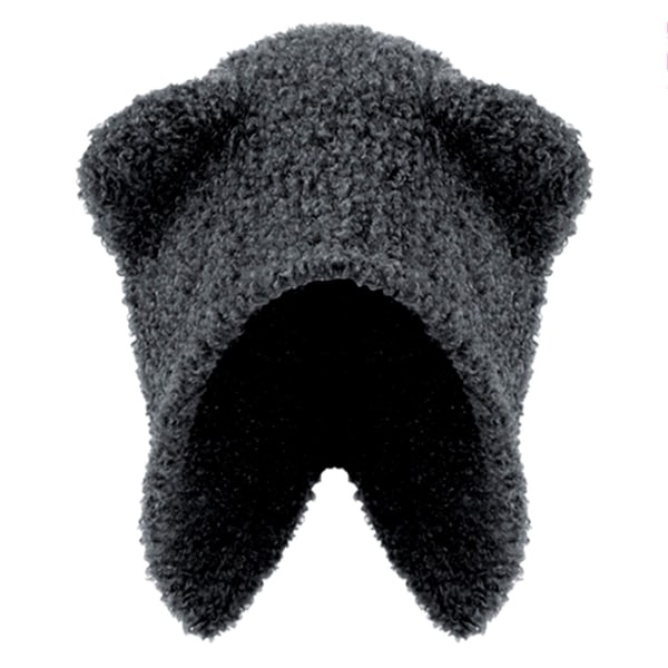 Dejlig bjørneform varm hat Letvægts blød og behagelig varm hue til indendørs udendørs dagligt iført grå