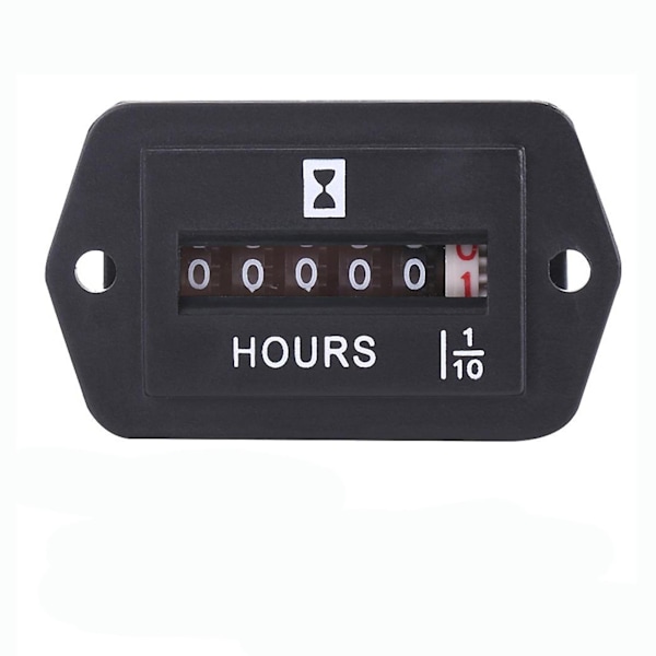 Mekanisk timeteller, fullstendig forseglet, rektangel, DC 12v-36v, høy nøyaktighet, timer for ingeniørmaskiner