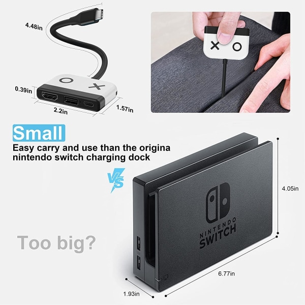 Switch Dock Nintendo Switch OLED:lle - 4K HDMI