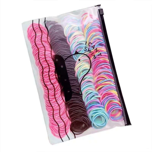 100 kpl söpöjä hiussolmioita lapsille ja tytöille - värikkäät elastiset polyesterihiussiteet!