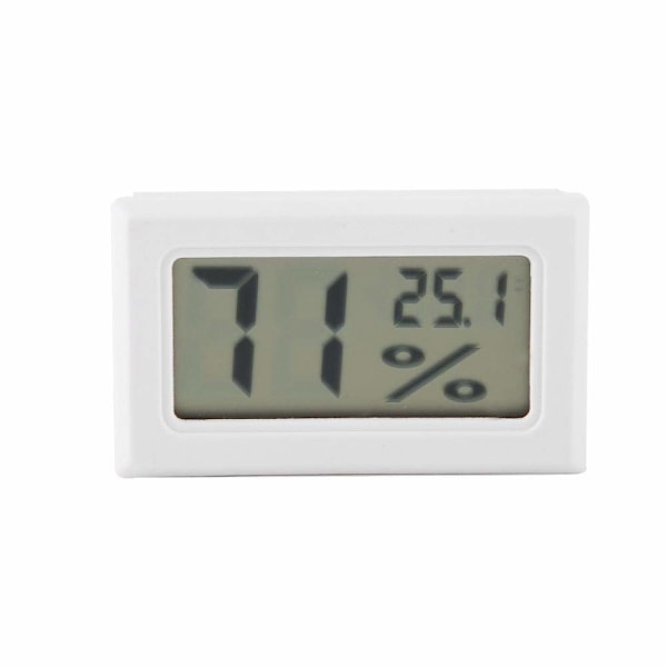 Mini Digital Termometer Hygrometer Måler Sort/hvid (6-pak - Kvadrat) white Celsius