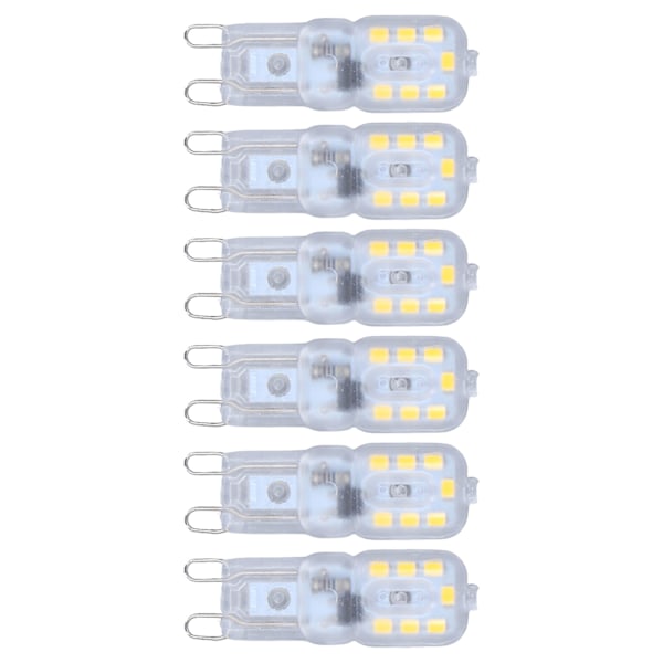 G9 Pære Dæmpbar Øjenbeskyttelse Energibesparende 14 LED'er 3W Pære til Lysekrone Bordlampe 6 stk. Naturligt Lys 110V 0.1