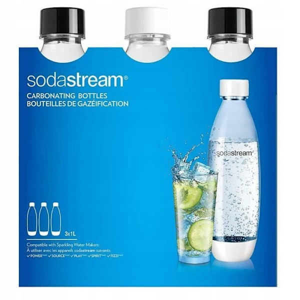 Sæt med 3 Fuse 1L Sodastream-flasker