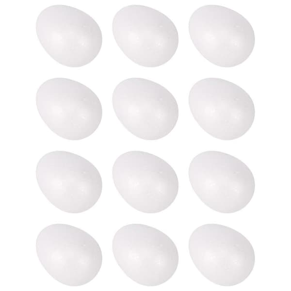 12-pack 8 cm Foam Easter Eggs White Styrofoam Eggs Craft Eggs Foam Natural Polystyrene Eggs Foam Handicraft