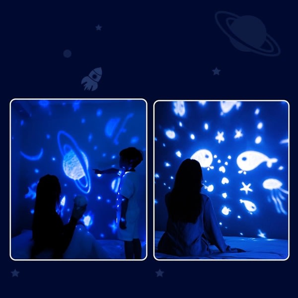 Astronaut Star Galaxy Projector Starry Night Light Romdekorasjon Barn Bursdagsgave Julenig