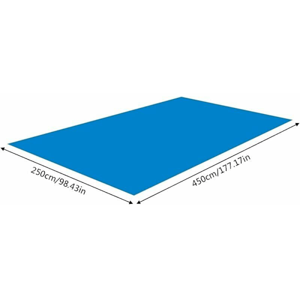 Rektangulär poolmatta, poolbottenmatta, tyg poolbotten skyddsmatta 250 450 cm