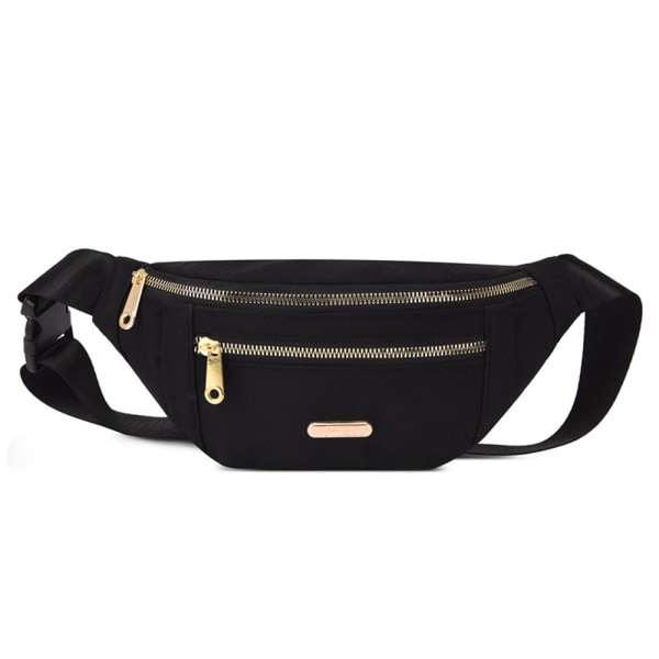 Dame Bum Bag Midje Fanny Pack Lommebok Penger Belte Bumbag - høy kvalitet black