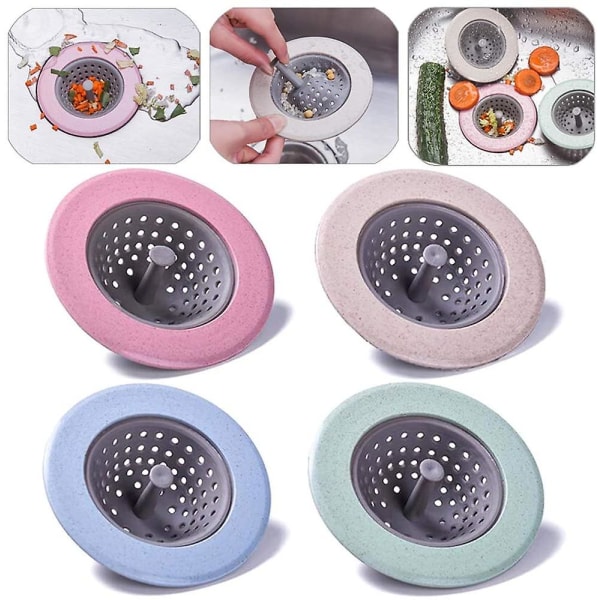 Avloppssil sil avloppspropp sil korg badrumssil kök  (4-pack)