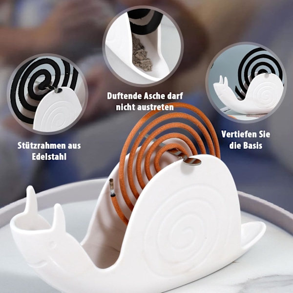 Kreativ Sneglesikker Myggspiralboks Myggspiralplate Askeplate Myggspiralplate Bærbar white