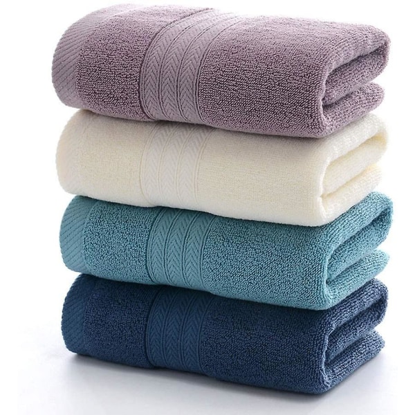 Ultraabsorberende og bløde bomuldshåndklæder (4-pak, 34*73 cm) til bad