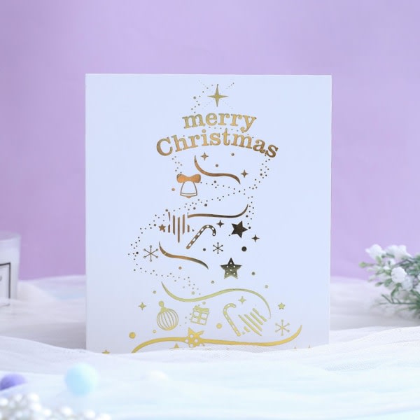 3D pop up -joulukortille kirjekuorella Käsintehty postikortti Xmas Tree