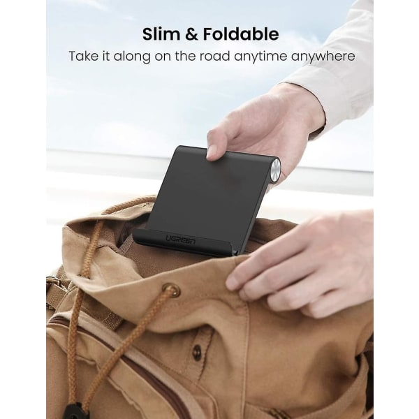 Home Tablet Stand Telefonhållare kompatibel upp till 10 tum (svart)