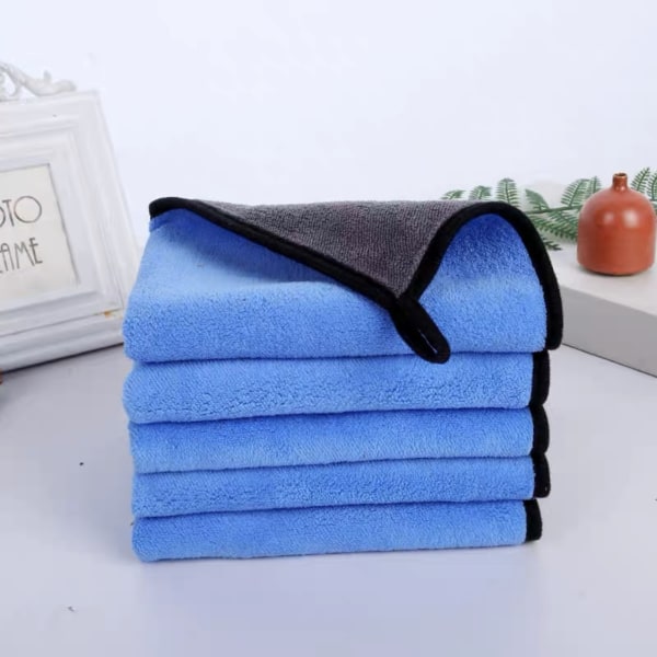 Pakke med 6, 2-lags fortykkede håndklær, lofrie superabsorberende håndklær, 40x30 cm