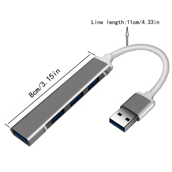 4-Port USB 3.0 Hub: Multi-Port Socket Type C Adapter Lader Splitter For PC