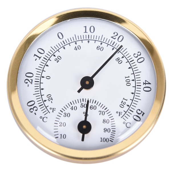 Analog luftfuktighet inomhus Temperaturmätare Hygrometer Gold