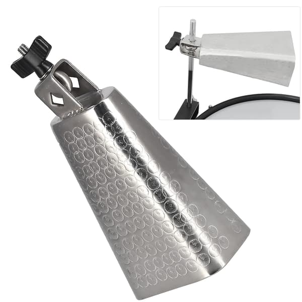 Metalkobjælde Galvaniseret Percussionsinstrument med Knop Velegnet til Trommesæt 15.5x10x6.5cm