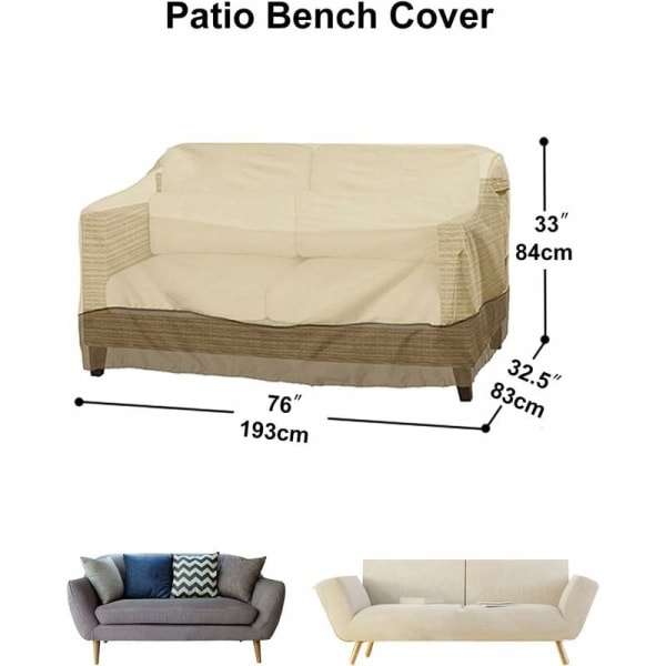 Cover, Puutarhapenkin cover Vedenpitävä Oxford-kangas, Cover UV-suoja ja cover sohvalle (beige, 193 x 83 x 84 cm)