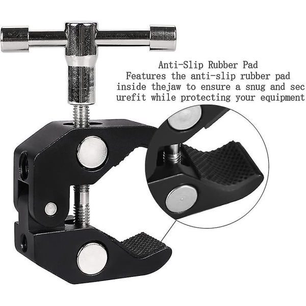 Magic Arm Camera Clamp Super Clamp Kameramonteringsbeslag til LED-skærm Flash Clamp Action Camera Clamp Shibaod