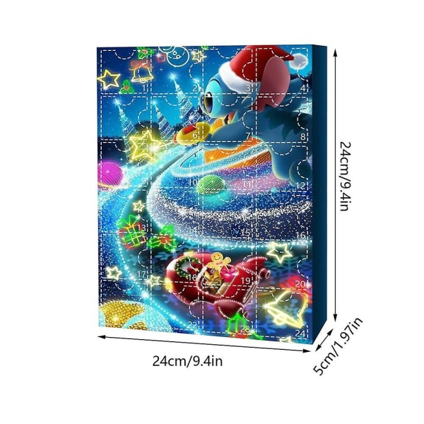 Stitch 2023 Jule-adventskalender, Xmas 24-dages nedtællingskalendere, 24 stk. Søde tegneseriefigurer Blind Box-gaver