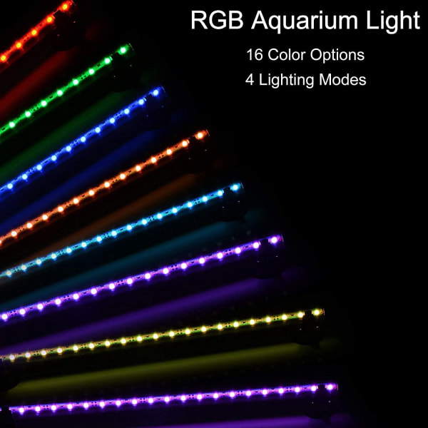Dykbart akvarielys, undervands RGB flerfarvet LED-lysstang Vandtæt lampe (USB-stik type dobbelt række 47 cm)