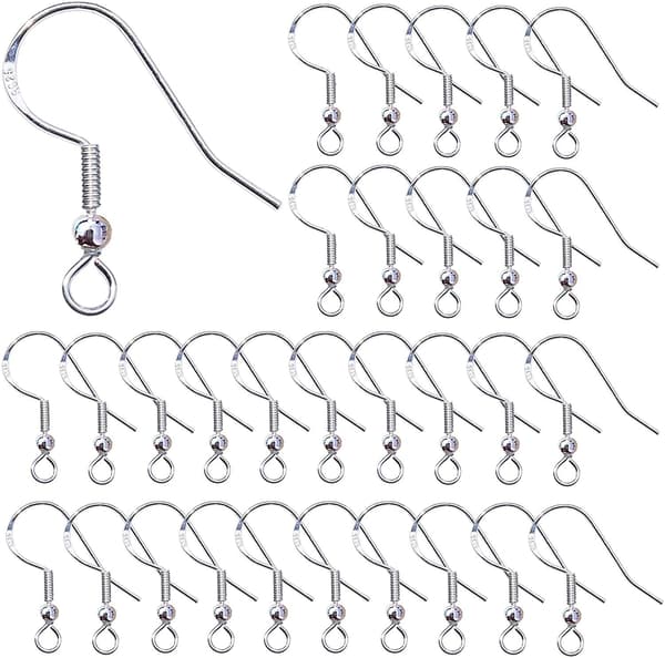 100 st silverörhängen krokar 925 sterling silver örtrådar krok