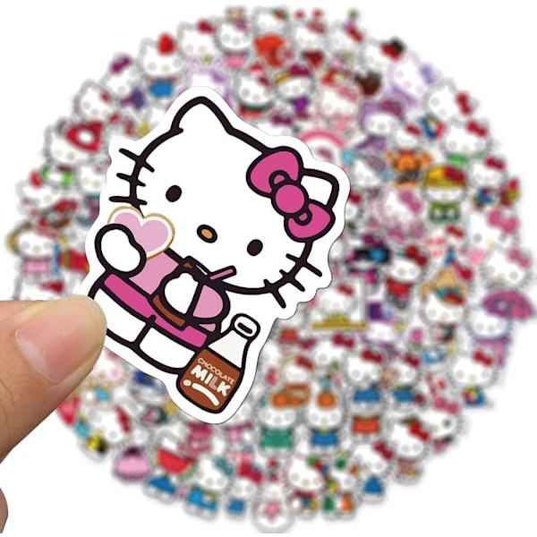 100 stk Klassiske 80- og 90-talls Bilstikker for Laptop Bilsticker Perfekt Hello Kitty