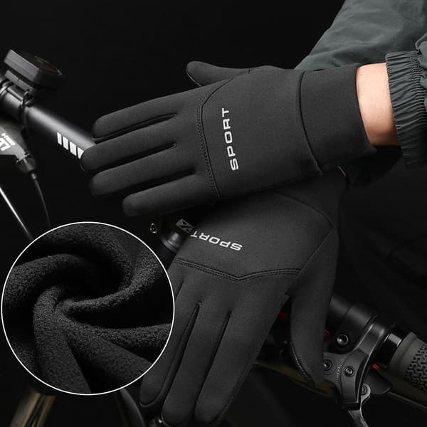 Termiske Touchscreen Handsker Til Mænd Og Kvinder Vindtætte Cykling Løb Sport Vinter Skridsikre Sorte