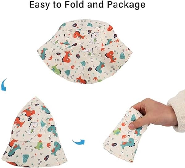 Baby Solhatt UPF50+ UV-skydd Bomull Justerbar Bred Brätte Barn Sommar Strandhatt