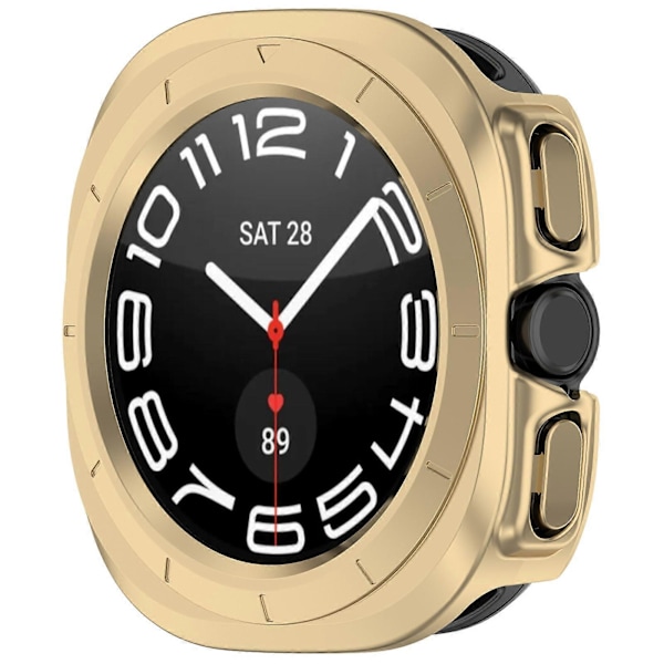 Hårt PC-skal för Samsung Galaxy Watch Ultra 47mm, Halvskyddande armbandsskydd Champagne Gold