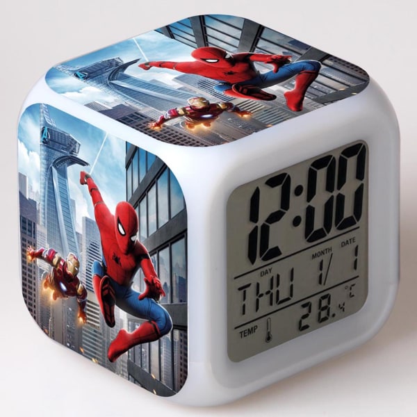 Led lysende digitalt vækkeur-Spiderman digitalt vækkeur